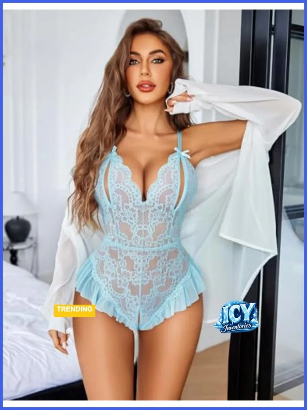 Sexy Cut Out Lace Bodysuit Teddy Women Easy Access Crotch